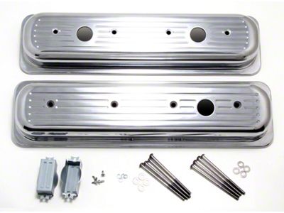 Short Center Hole Valve Covers and Hardware; Ball Milled Polished (87-96 Corvette C4)