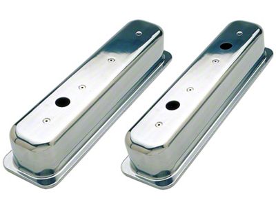 Tall Valve Covers with 2-Holes; Polished (87-96 Corvette C4)