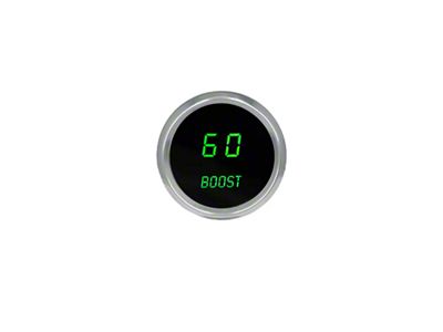 LED Analog Bargraph Boost Gauge with Chrome Bezel; 2-1/16-Inch; Green; 0-60 PSI (Universal; Some Adaptation May Be Required)