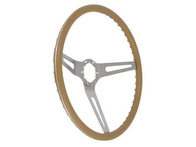 OE Style Comfort Grip Steering Wheel; 15-Inch; Silver and Saddle (68-72 GS 350, GS 400, GS 455, Skylark)