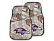 Carpet Front Floor Mats with Baltimore Ravens Logo; Camo (Universal; Some Adaptation May Be Required)