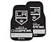 Carpet Front Floor Mats with Los Angeles Kings 2012 NHL Stanley Cup Champions Logo; Black (Universal; Some Adaptation May Be Required)