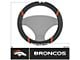 Steering Wheel Cover with Denver Broncos Logo; Black (Universal; Some Adaptation May Be Required)