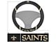 Steering Wheel Cover with New Orleans Saints Logo; Black (Universal; Some Adaptation May Be Required)