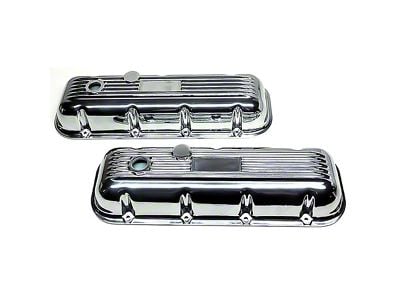 Aluminum Valve Covers; Finned; Polished (66-75 Big Block V8 El Camino)