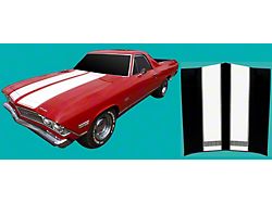 Flat Non-SS Hood Stripes; White (68-69 El Camino)