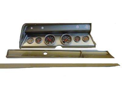 El Camino Instrument Cluster Panel, Aluminum Finish, With Carbon Fiber Series Gauges, 1966