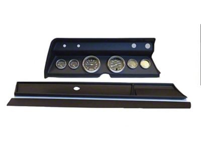 El Camino Instrument Cluster Panel, Black Finish, With Carbon Fiber Series Gauges, 1966