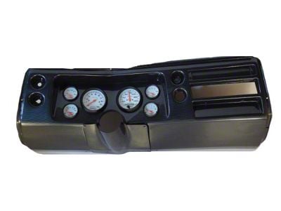 El Camino Instrument Cluster Panel, Carbon Fiber Finish, With Phantom Gauges, 1968