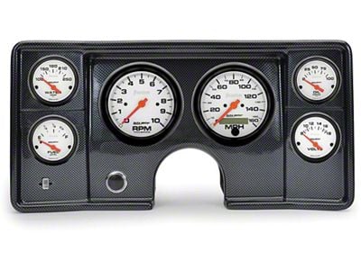 El Camino Instrument Cluster Panel, Carbon Fiber Finish, With Phantom Gauges, 1978-1981