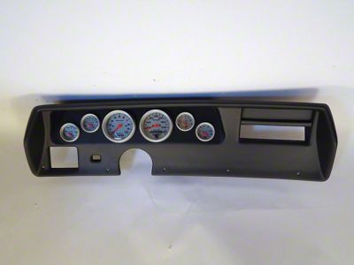 El Camino - Instrument Cluster Panel, Super Sport SS Style, Black Finish, With Ultra-Lite Gauges, 1970-1972