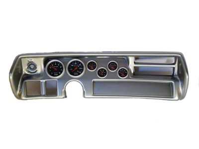 El Camino Instrument Cluster Panel, Sweep Style, Aluminum Finish, With Sport Comp Gauges, 1970-72