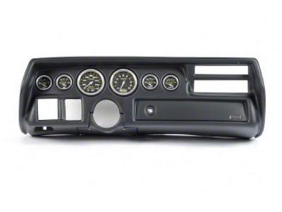 El Camino Instrument Cluster Panel, Sweep Style, Black Finish, With Phantom Gauges, 1970-1972