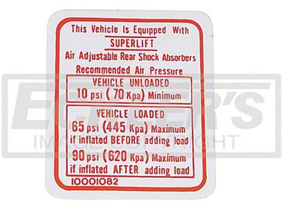 El Camino Interior Decal, El Camino Or Sprint Air Shock Instructions, 1975-1978