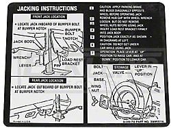 El Camino Jacking Instruction Decal, El Camino And GMC, 1971