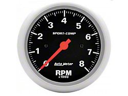 Auto Meter Sport-Comp Series 3-3/8-Inch In-Dash Tachometer; 0-8000 RPM