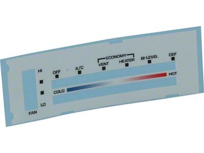 El Camino White Heater Control HVAC Overlay, 1973-1977