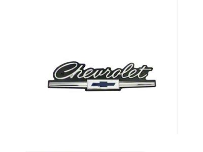 Chevrolet Script Grille Emblem; Chrome and Black (1966 El Camino)