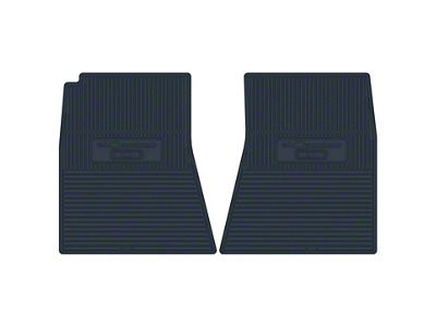 Vinyl Floor Mats with Bowtie Logo; Dark Blue (68-69 El Camino)