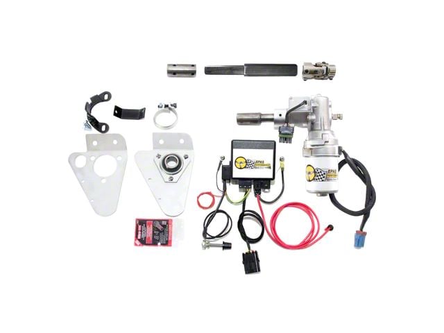 EPAS Performance Electric Power Steering Conversion Kit with Adjustable Potentiometer and Silver IDIDIT Steering Column (1957 Bel Air w/ Floor Shift Automatic Transmission)