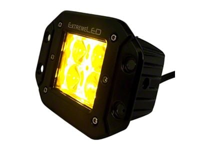 Extreme LED 3-Inch Extreme Stealth Series Flush Mount Amber LED Light Pod; Spot Beam (Universal; Some Adaptation May Be Required)