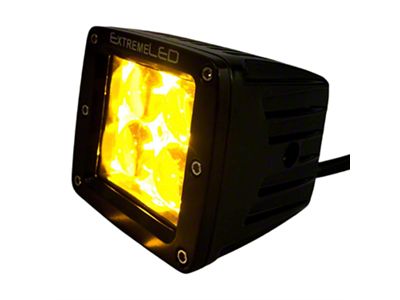 Extreme LED 3-Inch Extreme Stealth Series Amber LED Light Pod; Flood Beam (Universal; Some Adaptation May Be Required)