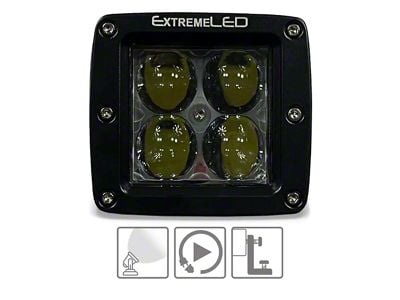 Extreme LED 3-Inch Extreme Stealth Series LED Light Pod; Flood Beam (Universal; Some Adaptation May Be Required)