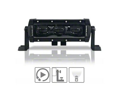 Extreme LED 8-Inch Super Stealth Series LED Light Bar; Flood Beam (Universal; Some Adaptation May Be Required)