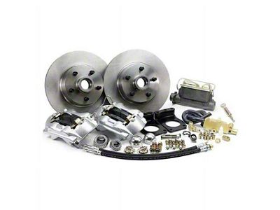 Master Power Brakes Legend Series Performance Front Disc Brake Conversion Kit with Master Cylinder and Valve; Silver Zinc Calipers (62-69 Fairlane, Torino)