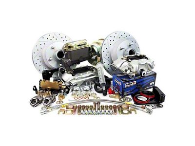 Master Power Brakes Legend Series Performance Front Disc Brake Conversion Kit with Booster/Master Cylinder Combo and Valve; Silver Zinc Calipers (70-71 Fairlane, Torino)