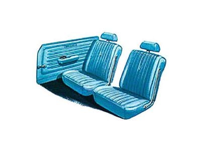 Fairlane, Torino, Front Bucket & Rear Seat Cover Set, Convertible, 1969