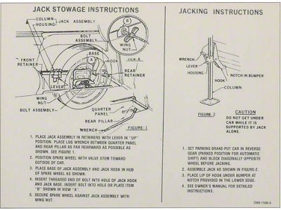 Fairlane Wagon Jack Instruction Decal, 1966-1967 (Wagon)