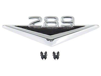 289 Front Fender Emblem; Chrome and Black (1965 Falcon, Falcon Sedan Delivery)