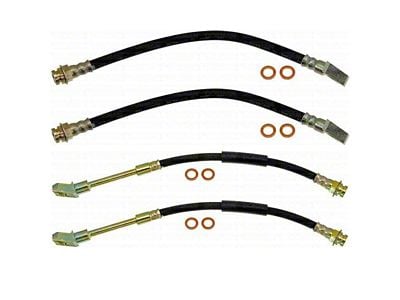 Fine Lines Complete Brake Hose Kit; Rubber (84-87 Corvette C4)