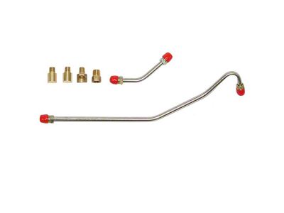 Fine Lines Fuel Pump to Carburetor Fuel Line; 2-Pieces; Stainless (63-65 327 V8 Corvette C2 w/ Factory Upgraded Carburetor)