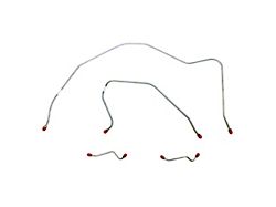 Fine Lines Front Brake Line Kit; Stainless (56-57 Bel Air w/ Manual Brakes)