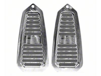 Billet Door Jamb Vents with FLAG logo; Machined Finish (67-69 Firebird)