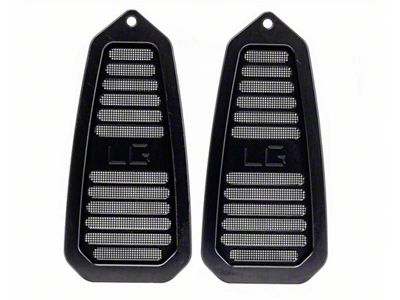 Billet Door Jamb Vents with LG logo; Black Anodized (67-69 Firebird)