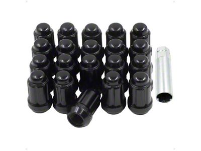 Black 6-Spline Lug Nut Kit; 12mm x 1.5; Set of 20 (82-02 Firebird)