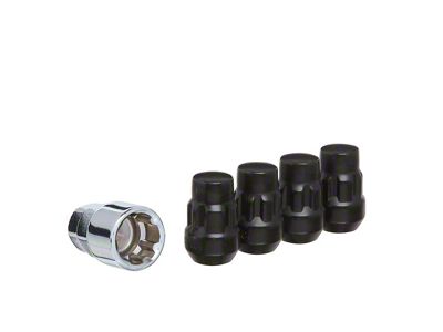 Black Acorn Wheel Locks; M12x1.5; Set of 4 (93-02 Firebird)