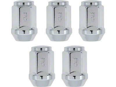 Chrome Acorn Lug Nut Kit; 12mm x 1.5; Set of 5 (82-02 Firebird)