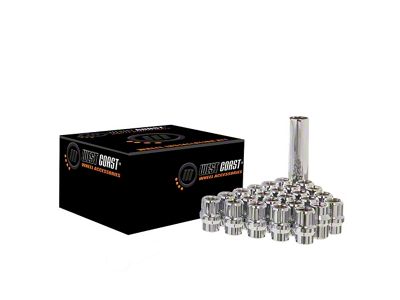 Chrome Open Acorn Spline ET Lug Nuts; M12x1.5; Set of 24 (93-02 Firebird)