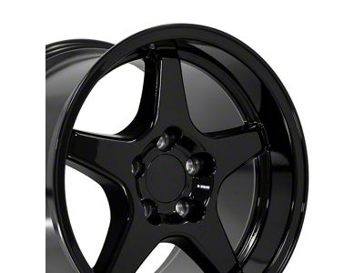 CV44 Hyper Black Machined Wheel; Rear Only; 17x11; 50mm Offset (93-02 Firebird)