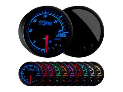 Digital 30 PSI Fuel Pressure Gauge; Elite 10 Color (Universal; Some Adaptation May Be Required)