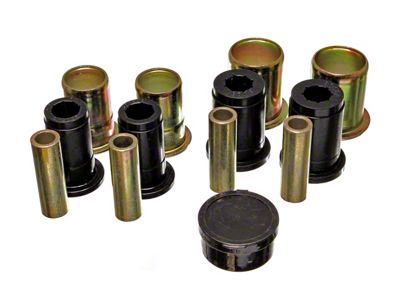 Front Lower Control Arm Bushings; Round; Black (67-72 Firebird)