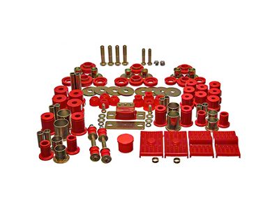 Hyper-Flex System Complete Bushing Kit; Red (74-79 Firebird)