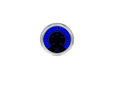 LED Analog Bargraph Oil Temperature Gauge; 2-1/16-Inch; Blue; 140-340 Degrees (Universal; Some Adaptation May Be Required)