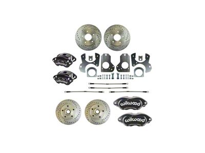 The Right Stuff Detailing Performance Series 4-Wheel Disc Brake Conversion Kit; Black Calipers (82-92 Firebird)