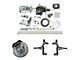 The Right Stuff Detailing Performance Series Hydro Boost 2-Inch Drop Front Disc Brake Conversion Kit with Chrome Brake Booster/Master Cylinder; Black Calipers (67-69 Firebird)