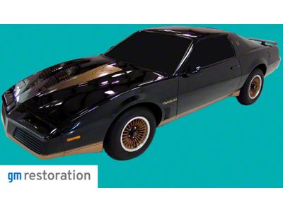 Premium Stripe Kit; Black/Red (1983 Firebird)